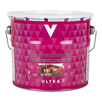 Пропитка декоративная "ULTRA" БЕСЦВЕТНАЯ  3 Л (1/4) "V"