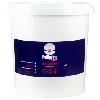 Краска акрил. ФАСАДНАЯ БЕЛОСНЕЖНАЯ 45 КГ (1) "PELLIGRINA PAINT"