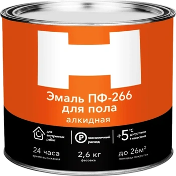 Эмаль ПФ-266 "H" светлый орех 2,6 КГ (1/6) 212326