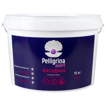Краска акрил. фасадная белоснежная 15 КГ (1) "PELLIGRINA PAINT"
