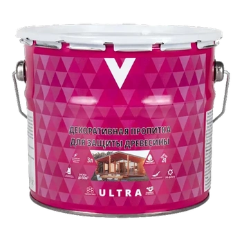 Пропитка декоративная "ULTRA" сосна  3 Л (1/4) "V"