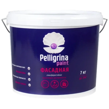 Краска акрил. фасадная белоснежная  7 КГ (1) "PELLIGRINA PAINT"