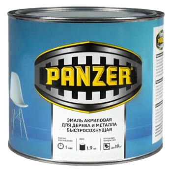 Эмаль акриловая полуглянцеваяая черная 0,9 КГ (1/14) "PANZER"